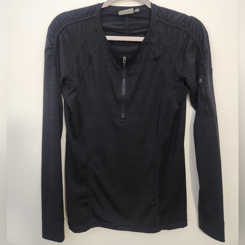 Athleta Women's Black Pacifica 1/2 Zip Longsleeve Rashguard Size M UPF